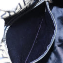 FENDI Zucchino Canvas Mamma Baguette Shoulder Bag Navy Silver Auth ep13096-24