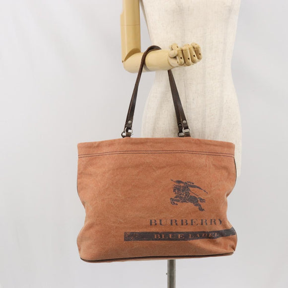 BURBERRY Blue Label Tote Bag Canvas Orange Auth ep13097