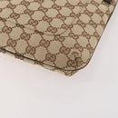 GUCCI GG Canvas Schultertasche Beige Silber 122793 Auth ep13100-10