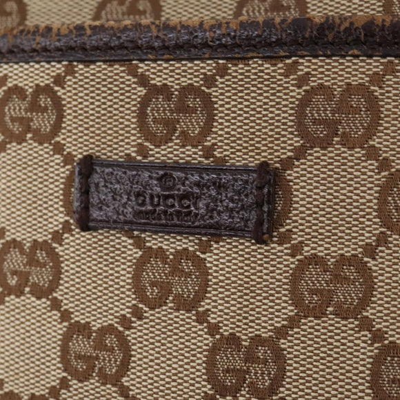 GUCCI GG Canvas Schultertasche Beige Silber 122793 Auth ep13100