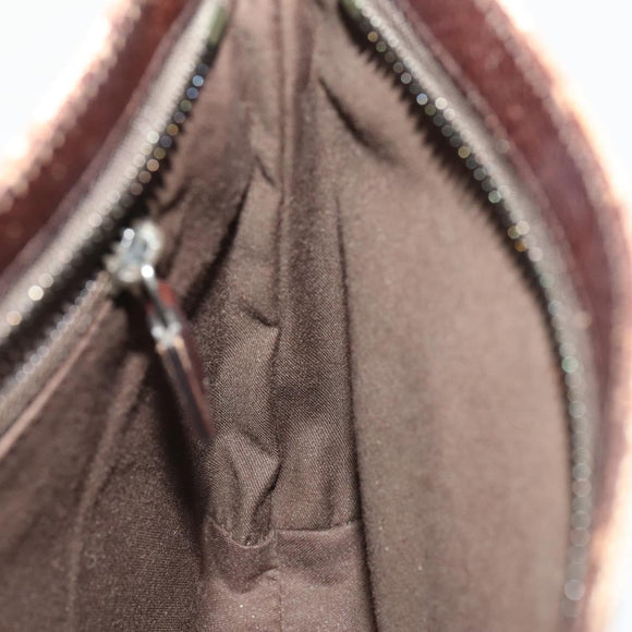 GUCCI GG Canvas Schultertasche Beige Silber 122793 Auth ep13100