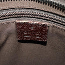 GUCCI GG Canvas Schultertasche Beige Silber 122793 Auth ep13100-19