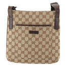 GUCCI GG Canvas Schultertasche Beige Silber 122793 Auth ep13100-2
