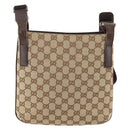 GUCCI GG Canvas Schultertasche Beige Silber 122793 Auth ep13100-3