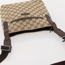 GUCCI GG Canvas Schultertasche Beige Silber 122793 Auth ep13100-6