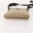 GUCCI GG Canvas Schultertasche Beige Silber 122793 Auth ep13100-9