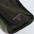 PRADA Shoulder Bag Nylon Khaki Silver Auth ep13101-17
