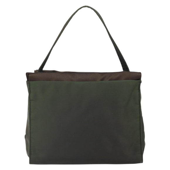 PRADA Shoulder Bag Nylon Khaki Silver Auth ep13101
