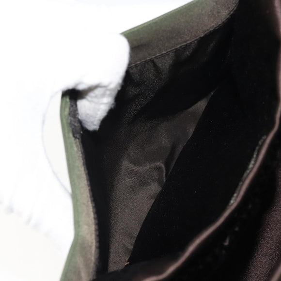 PRADA Shoulder Bag Nylon Khaki Silver Auth ep13101