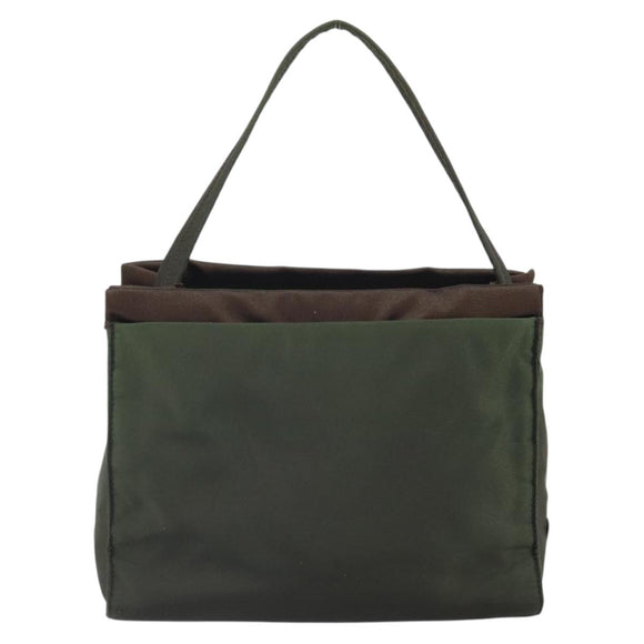 PRADA Shoulder Bag Nylon Khaki Silver Auth ep13101
