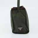 PRADA Shoulder Bag Nylon Khaki Silver Auth ep13101-3