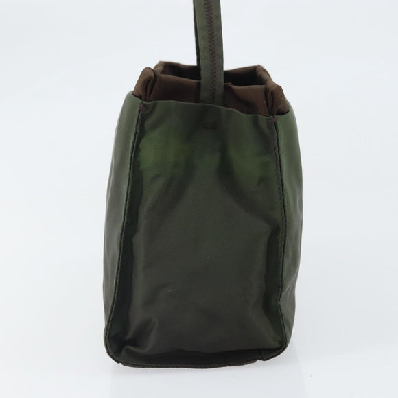 PRADA Shoulder Bag Nylon Khaki Silver Auth ep13101
