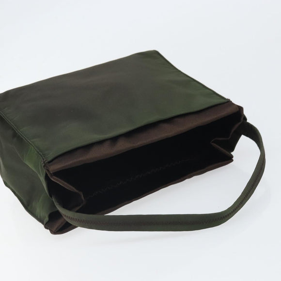 PRADA Shoulder Bag Nylon Khaki Silver Auth ep13101
