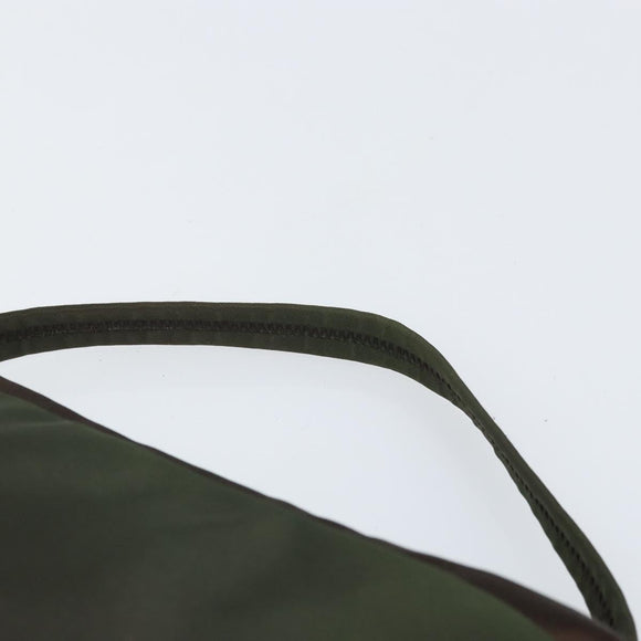 PRADA Shoulder Bag Nylon Khaki Silver Auth ep13101