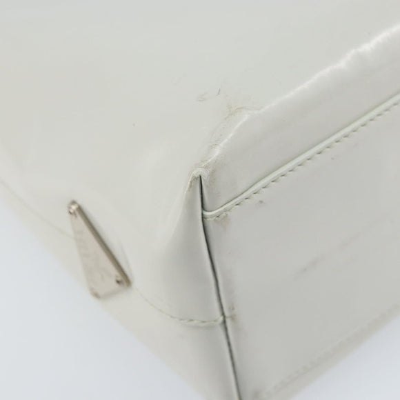 PRADA Hand Bag Patent leather Gray Silver Auth ep13103
