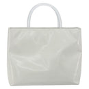 PRADA Hand Bag Patent leather Gray Silver Auth ep13103-2