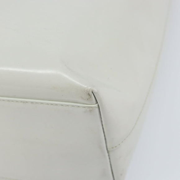 PRADA Hand Bag Patent leather Gray Silver Auth ep13103