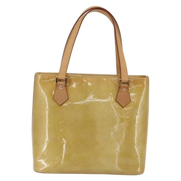 LOUIS VUITTON Monogram Vernis Houston Hand Bag Beige M91004 LV Auth ep13106
