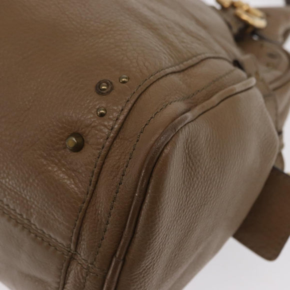 Chloe Paddington Hand Bag Leather Brown Gold Silver Auth ep13108V