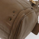 Chloe Paddington Handtasche Leder Braun Gold Silber Auth ep13108V-15