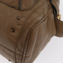 Chloe Paddington Handtasche Leder Braun Gold Silber Auth ep13108V-17