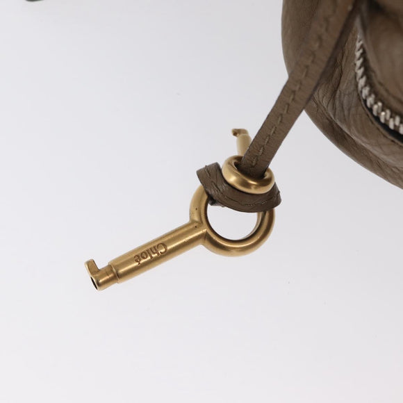 Chloe Paddington Handtasche Leder Braun Gold Silber Auth ep13108V