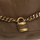 Chloe Paddington Handtasche Leder Braun Gold Silber Auth ep13108V-19