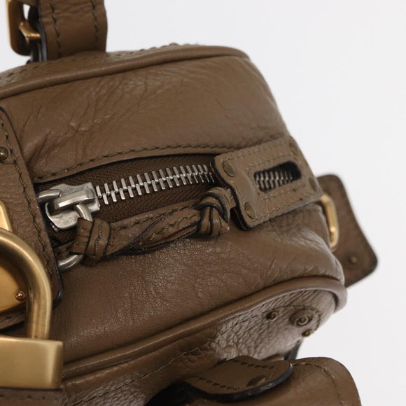 Chloe Paddington Hand Bag Leather Brown Gold Silver Auth ep13108V