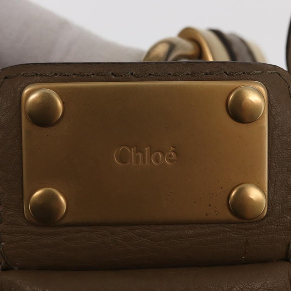 Chloe Paddington Handtasche Leder Braun Gold Silber Auth ep13108V