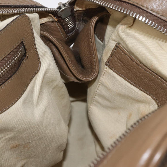 Chloe Paddington Hand Bag Leather Brown Gold Silver Auth ep13108V