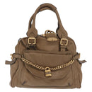 Chloe Paddington Handtasche Leder Braun Gold Silber Auth ep13108V-13