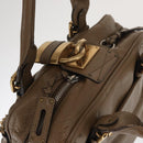 Chloe Paddington Handtasche Leder Braun Gold Silber Auth ep13108V-6