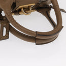 Chloe Paddington Handtasche Leder Braun Gold Silber Auth ep13108V-7