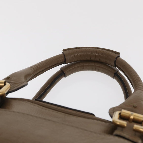 Chloe Paddington Hand Bag Leather Brown Gold Silver Auth ep13108V