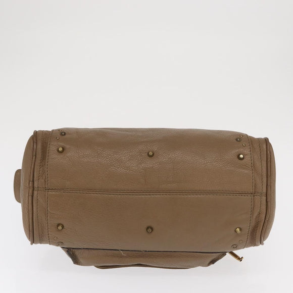 Chloe Paddington Hand Bag Leather Brown Gold Silver Auth ep13108V