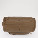 Chloe Paddington Handtasche Leder Braun Gold Silber Auth ep13108V-5