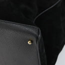 GUCCI Bamboo Tote Bag Suede Leather Black Gold 002 2855 0322 0 Auth ep13109-8