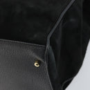 GUCCI Bamboo Tote Bag Suede Leather Black Gold 002 2855 0322 0 Auth ep13109-16