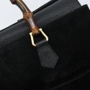 GUCCI Bamboo Tote Bag Suede Leather Black Gold 002 2855 0322 0 Auth ep13109-18