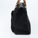 GUCCI Bamboo Tote Bag Suede Leather Black Gold 002 2855 0322 0 Auth ep13109-3