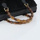 GUCCI Bamboo Tote Bag Suede Leather Black Gold 002 2855 0322 0 Auth ep13109-7