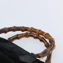 GUCCI Bamboo Tote Bag Suede Leather Black Gold 002 2855 0322 0 Auth ep13109-14