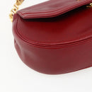 Christian Dior Shoulder Bag Leather Red Gold Auth ep13111-11