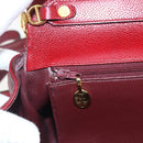 Christian Dior Shoulder Bag Leather Red Gold Auth ep13111-16
