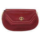 Christian Dior Shoulder Bag Leather Red Gold Auth ep13111-2