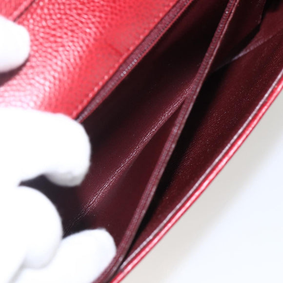 Christian Dior Shoulder Bag Leather Red Gold Auth ep13111