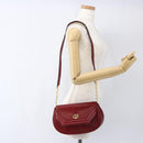 Christian Dior Shoulder Bag Leather Red Gold Auth ep13111-21