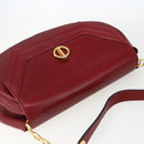 Christian Dior Shoulder Bag Leather Red Gold Auth ep13111-6