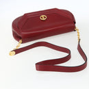 Christian Dior Shoulder Bag Leather Red Gold Auth ep13111-7