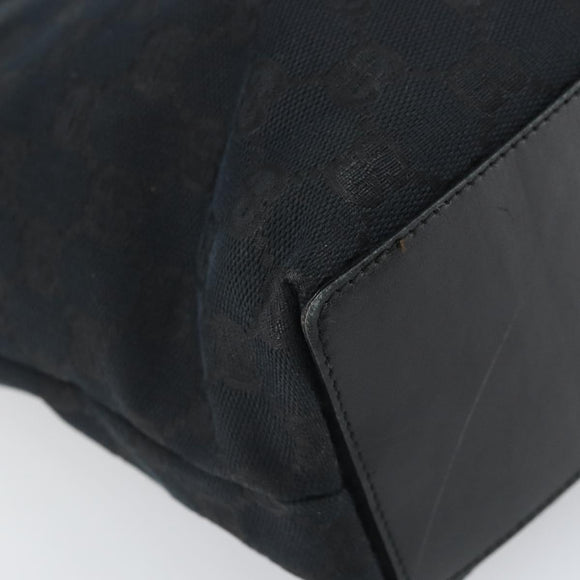 GUCCI GG Canvas Tote Bag Zwart Goud 002 1099 Auth ep13113